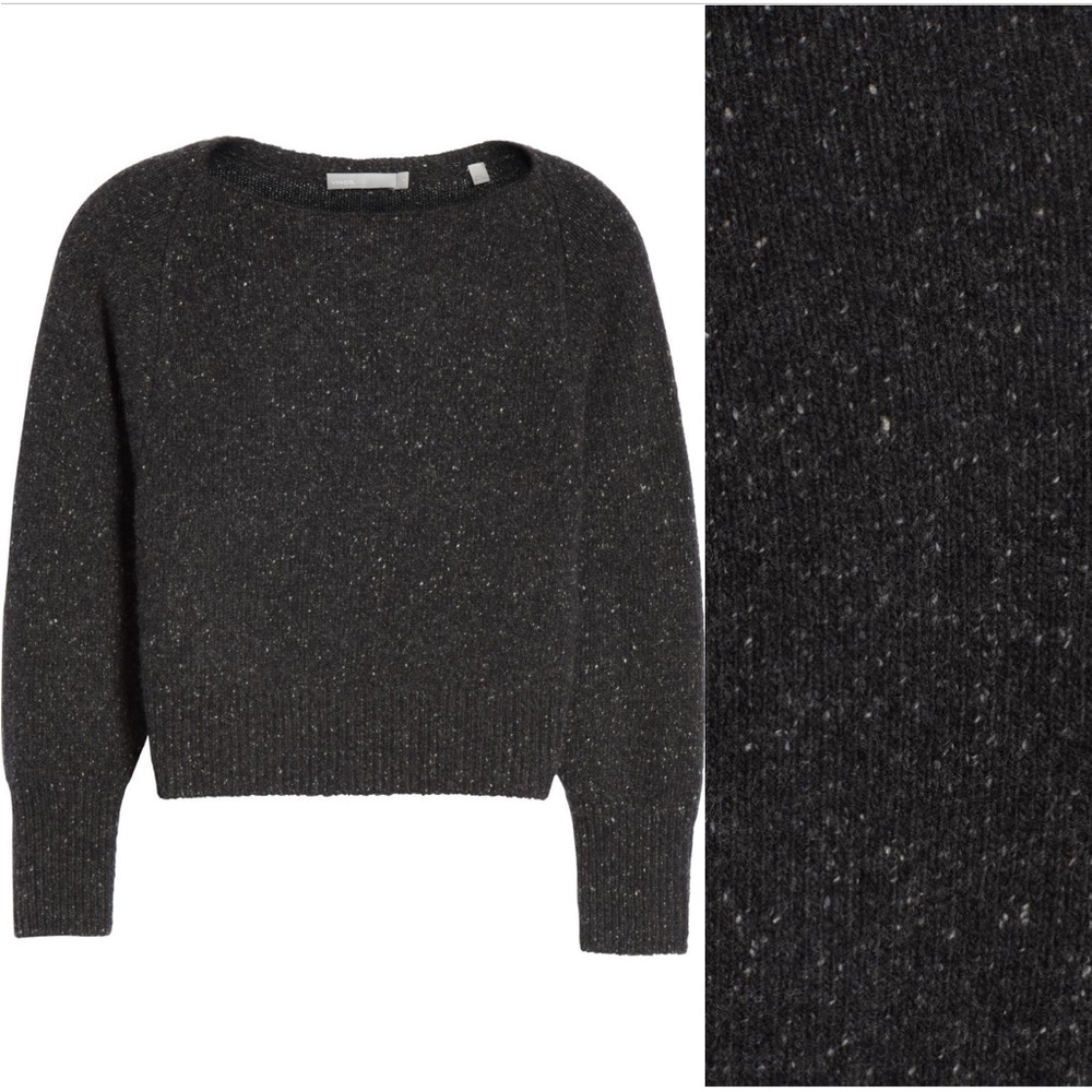 Vince Cashmere Boatneck Sweater in Charcoal - Picture 3 of 14